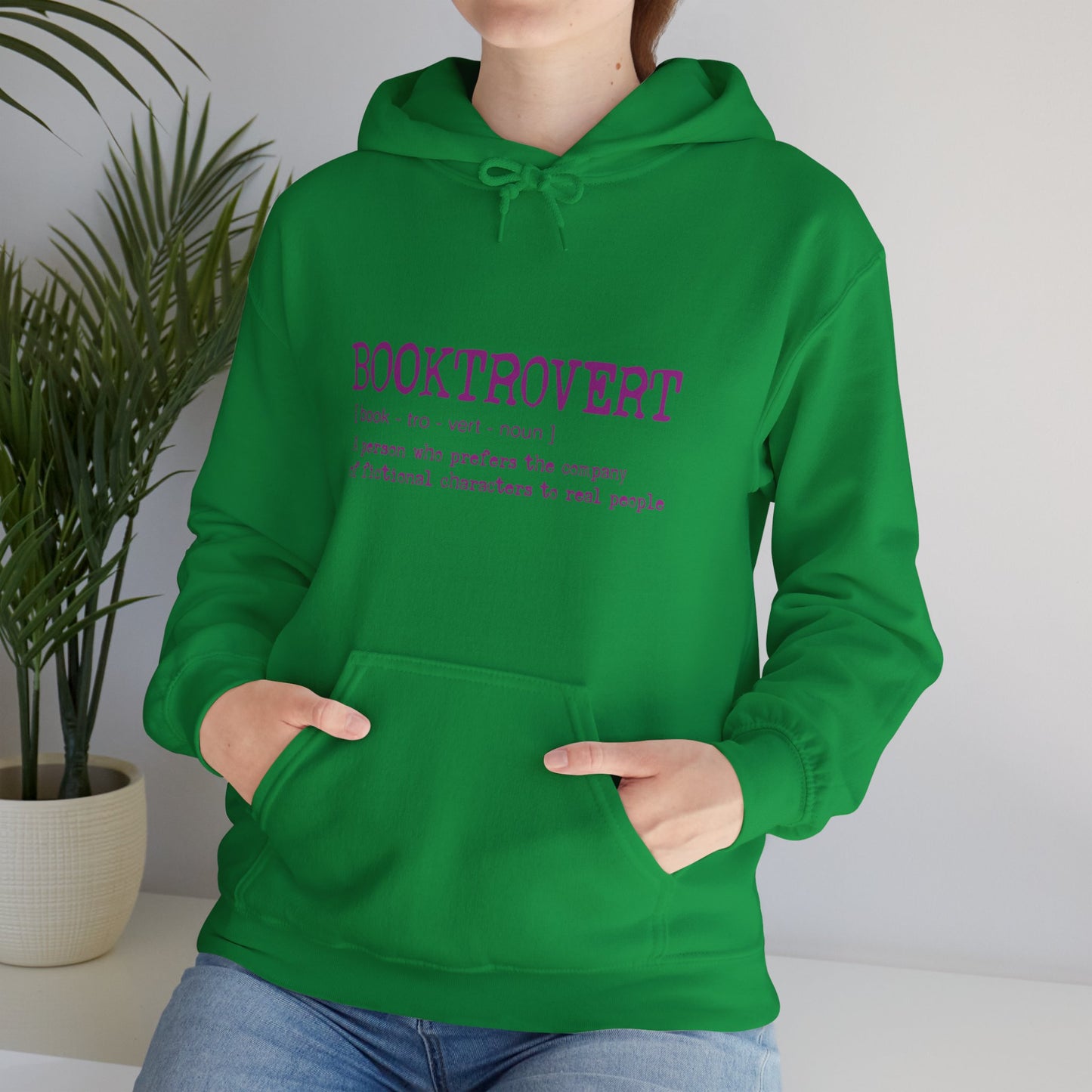 Booktrovert Hoody - Pink Text - Unisex Heavy Blend™ Hooded Sweatshirt