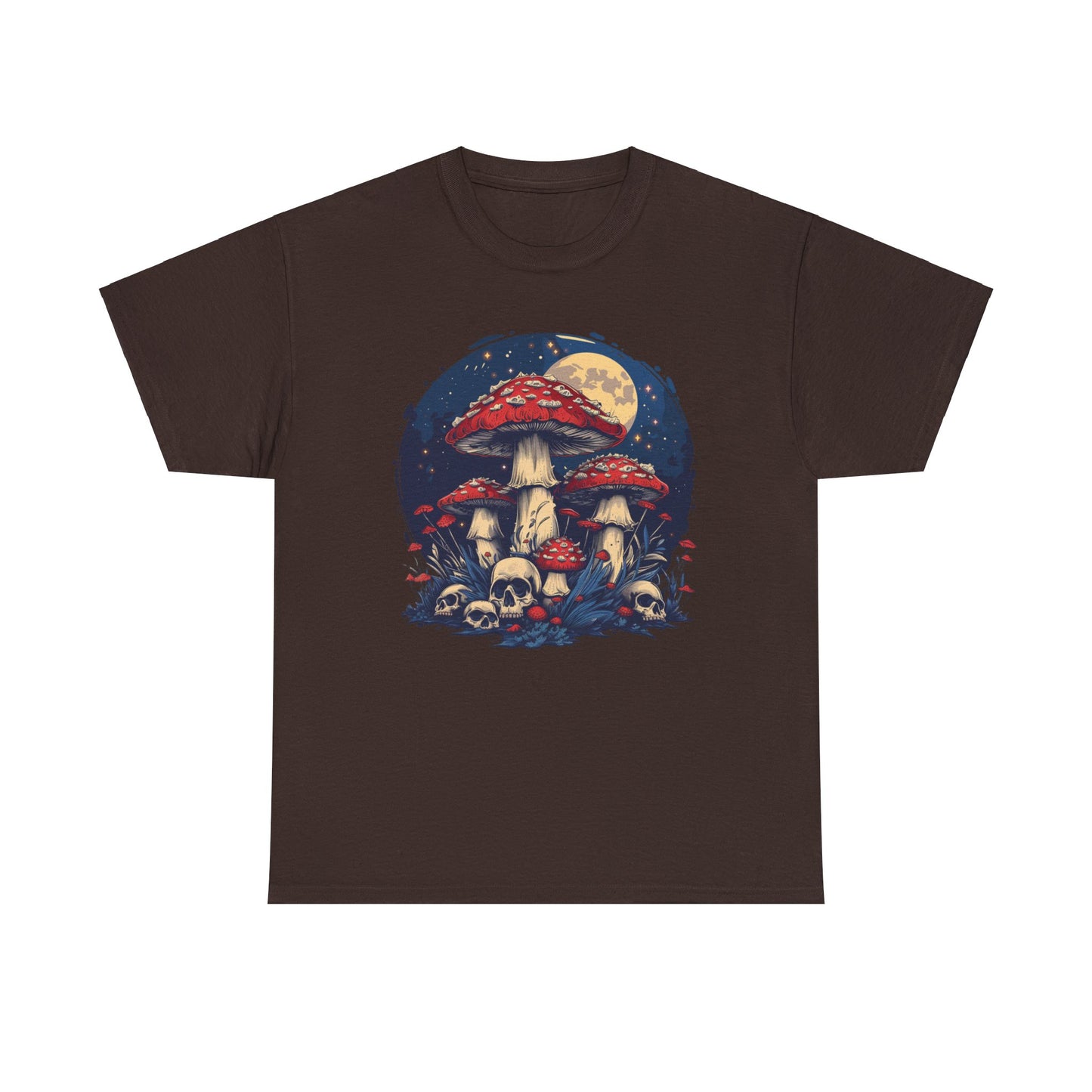 Mushrooms Skulls v.4 - Unisex Heavy Cotton Tee