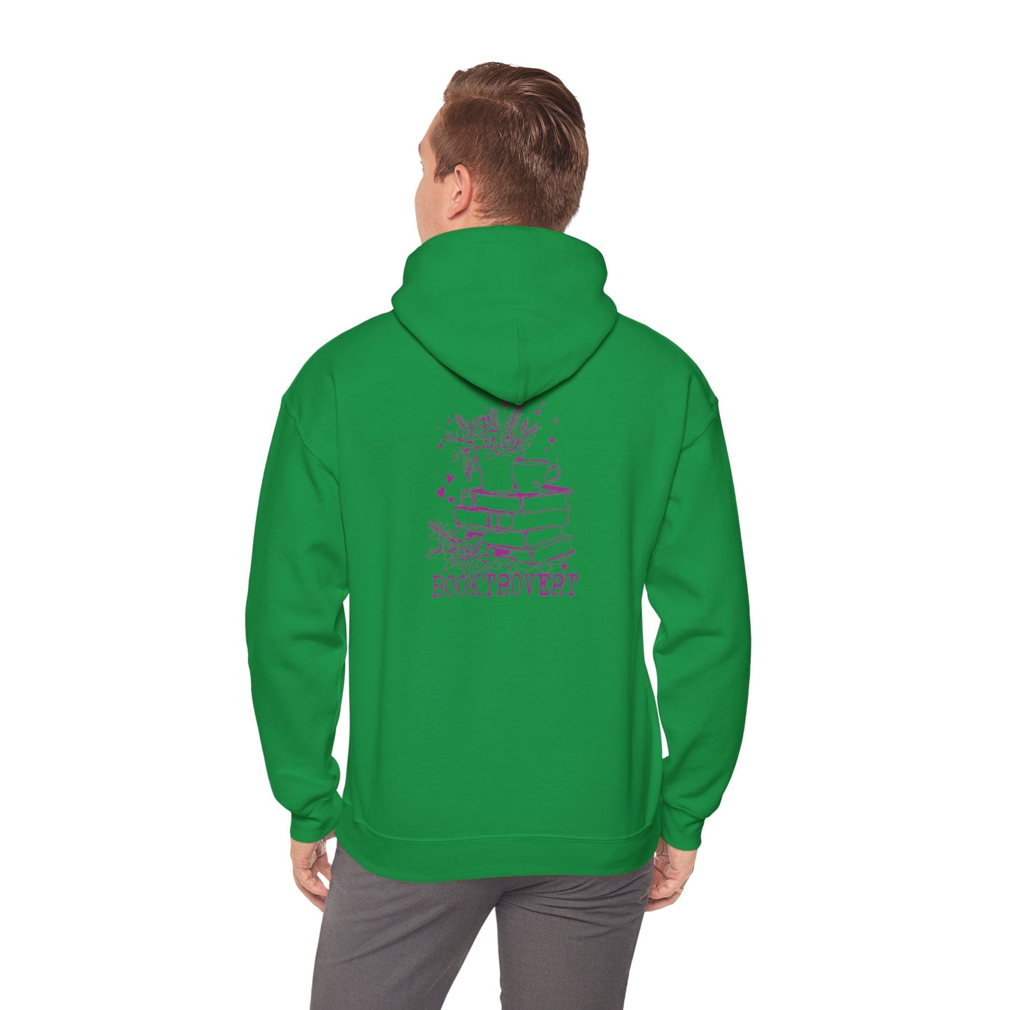 Booktrovert Hoody - Pink Text - Unisex Heavy Blend™ Hooded Sweatshirt