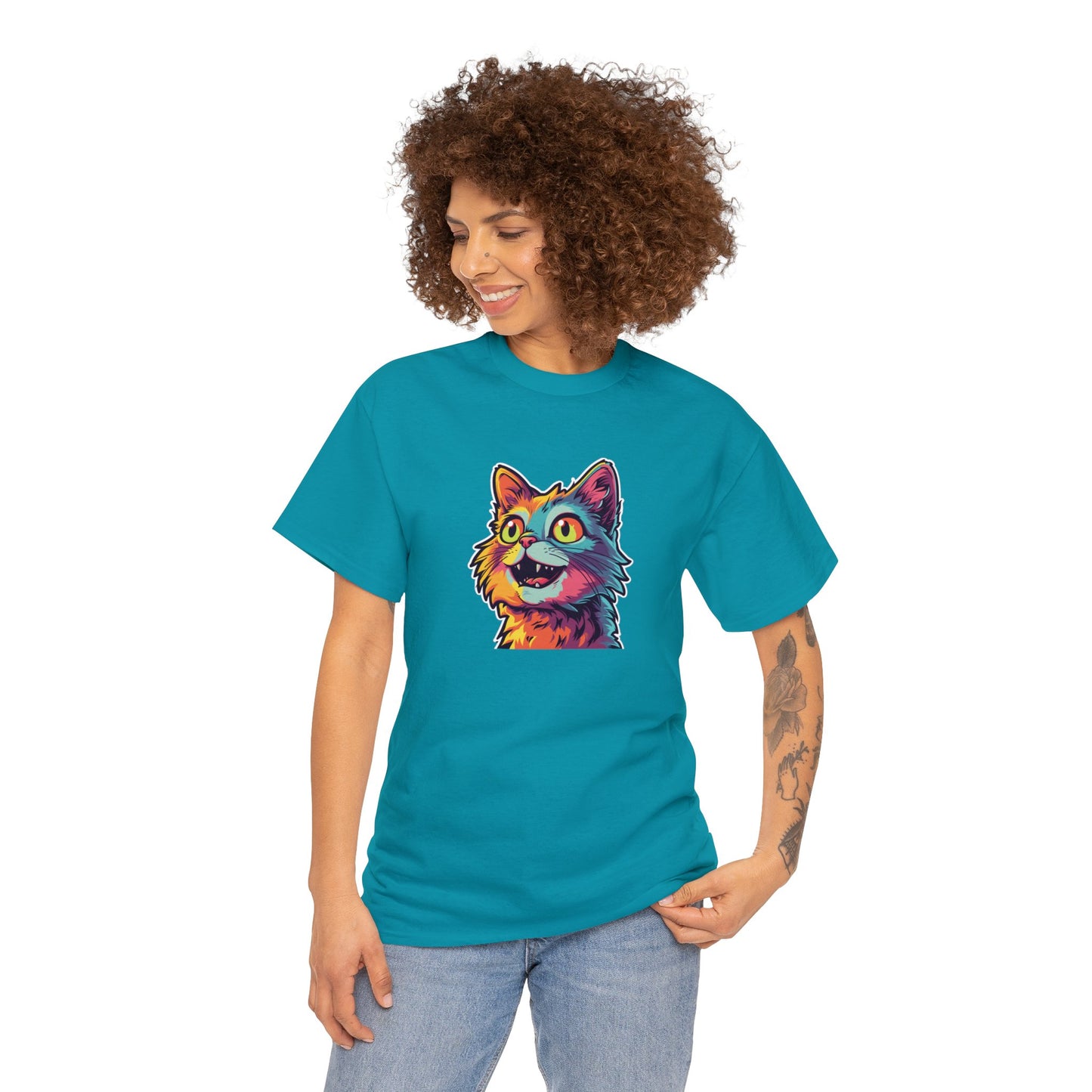 Colorful Kitten - Unisex Heavy Cotton Tee