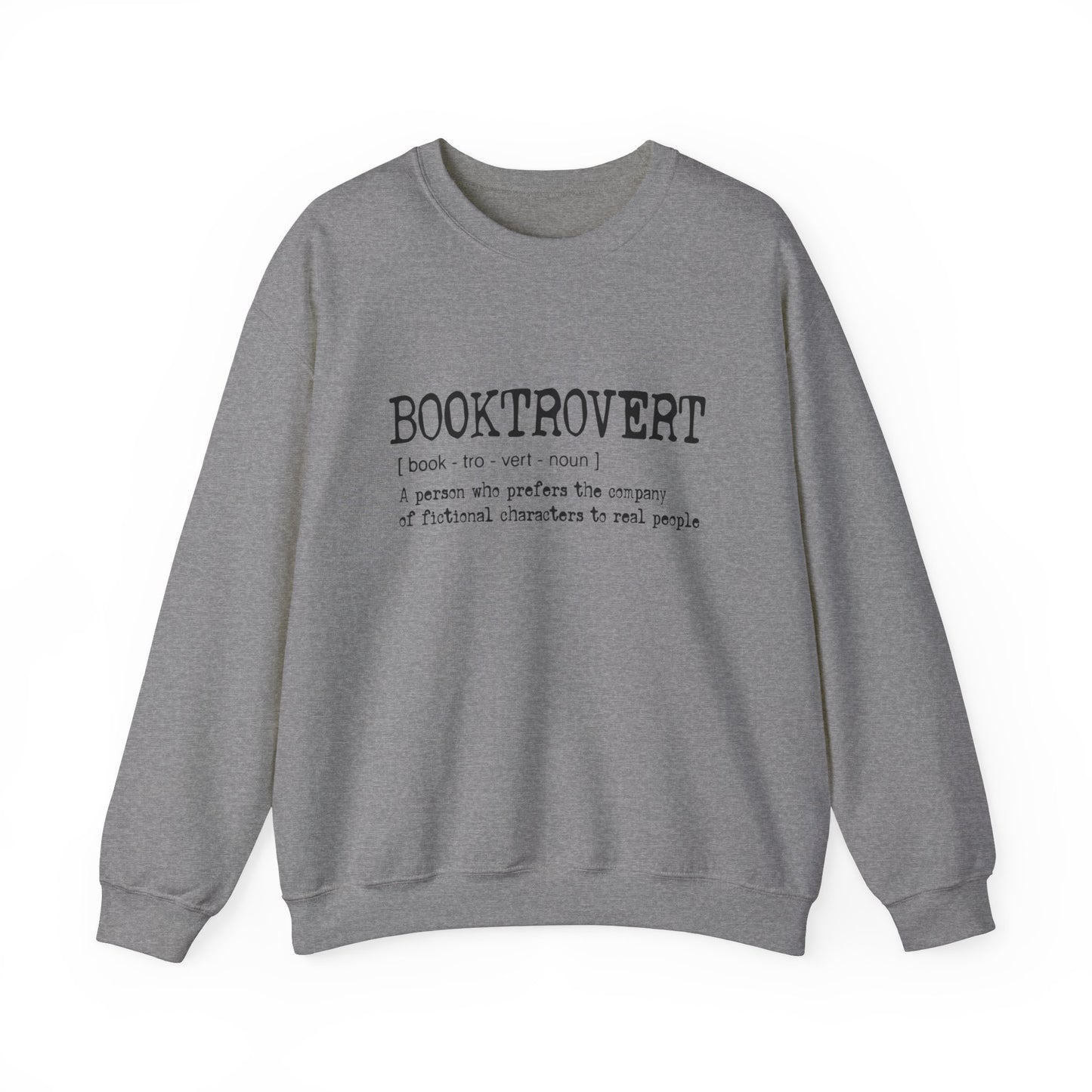 Booktrovert Black Text - Unisex Heavy Blend™ Crewneck Sweatshirt