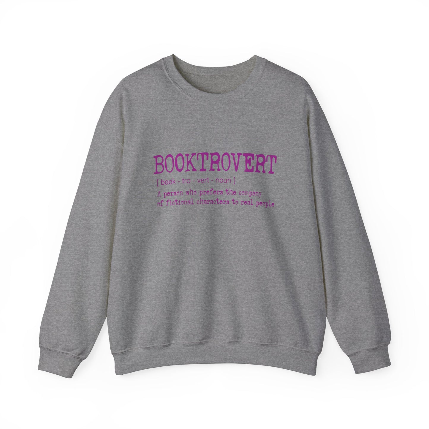 Booktrovert Pink Text - Unisex Heavy Blend™ Crewneck Sweatshirt