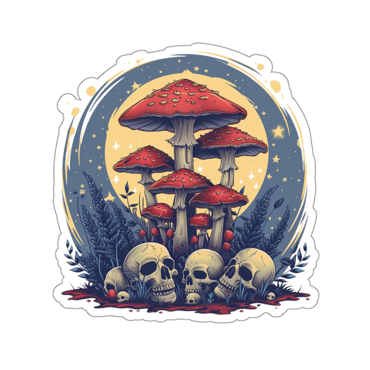 Mushrooms Skulls v.5 - Kiss-Cut Stickers