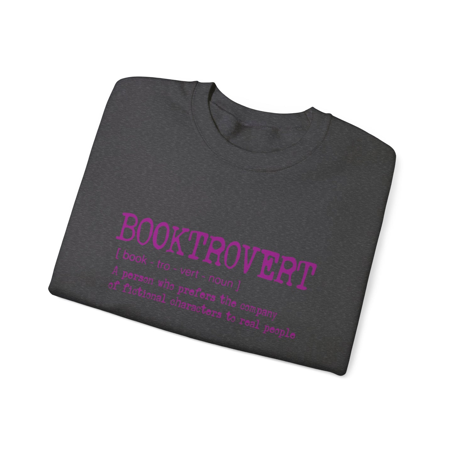 Booktrovert Pink Text - Unisex Heavy Blend™ Crewneck Sweatshirt