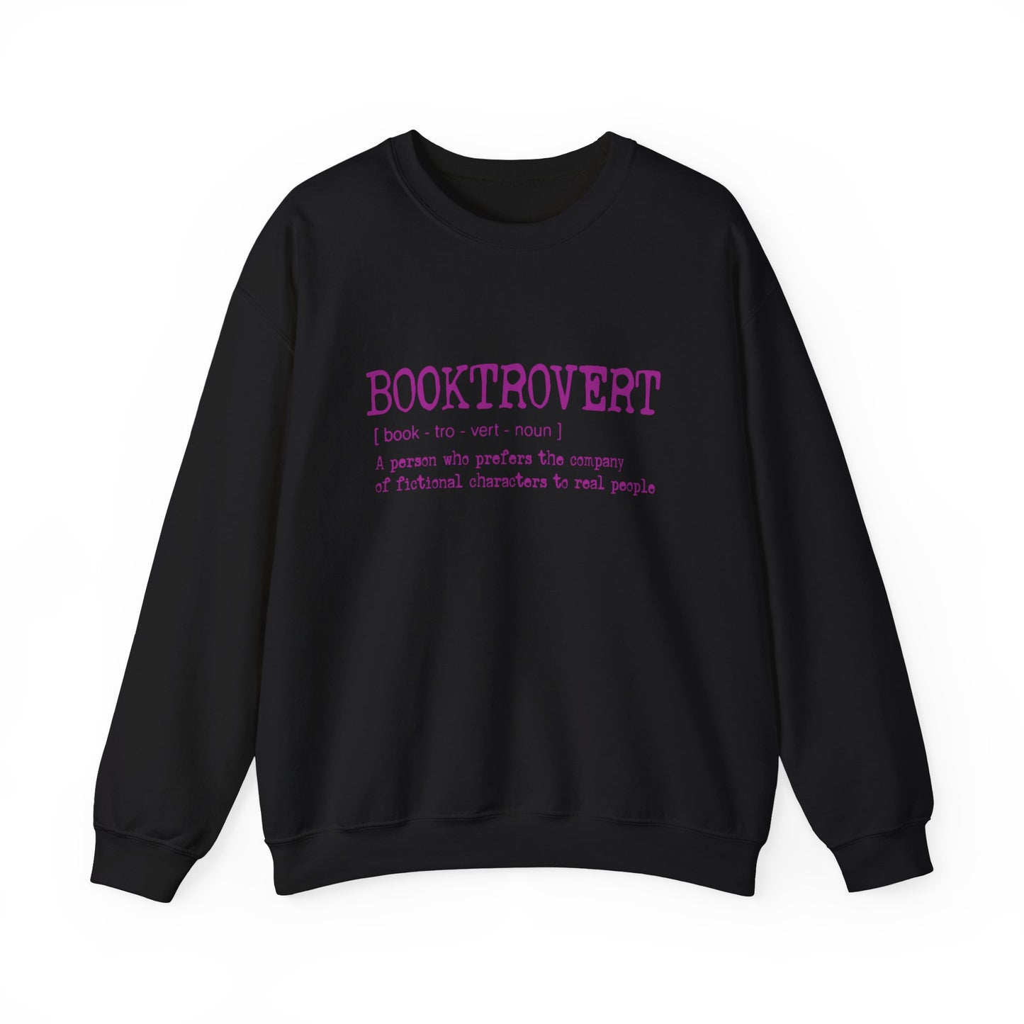 Booktrovert Pink Text - Unisex Heavy Blend™ Crewneck Sweatshirt