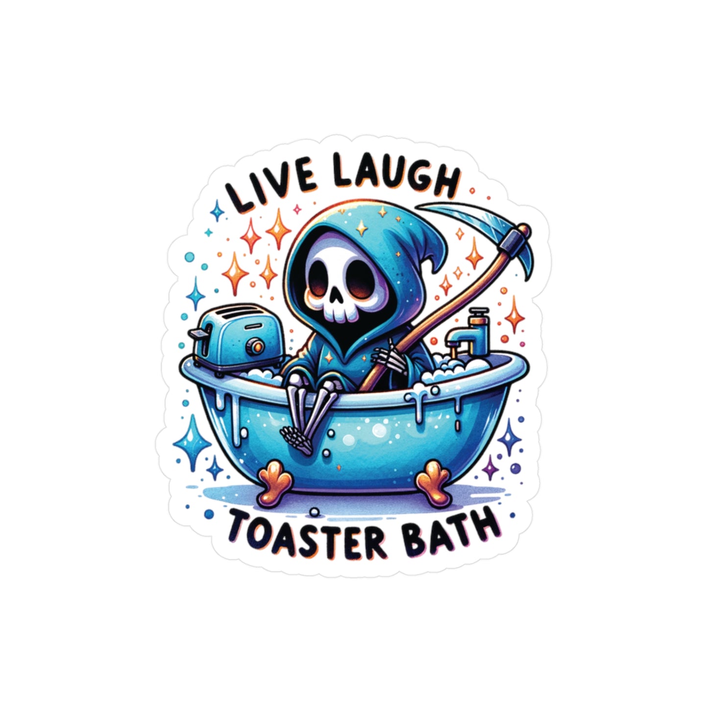 Live Laugh Toaster Bath - Kiss-Cut Vinyl Decals