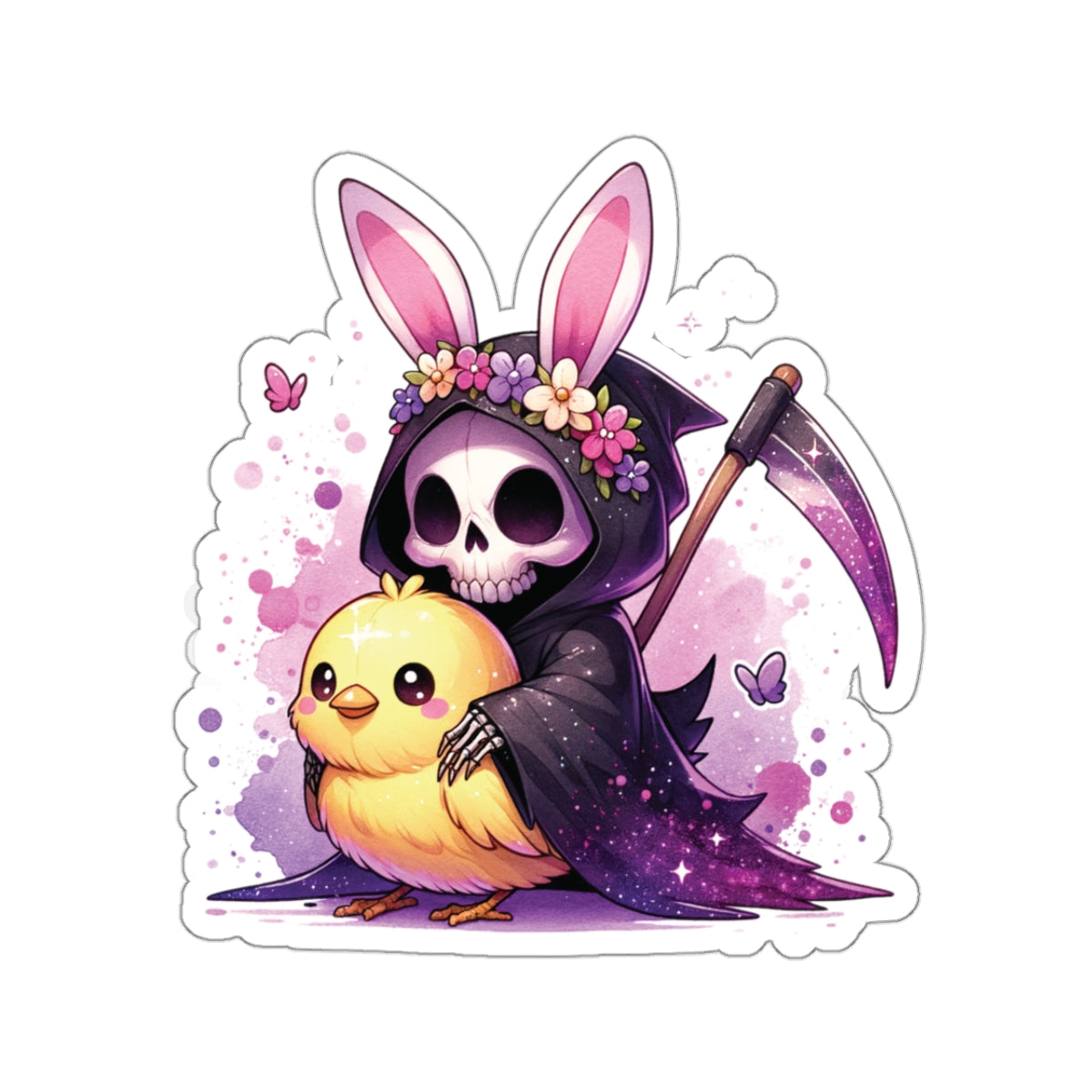 Bunny Grim Reaper - Kiss-Cut Stickers