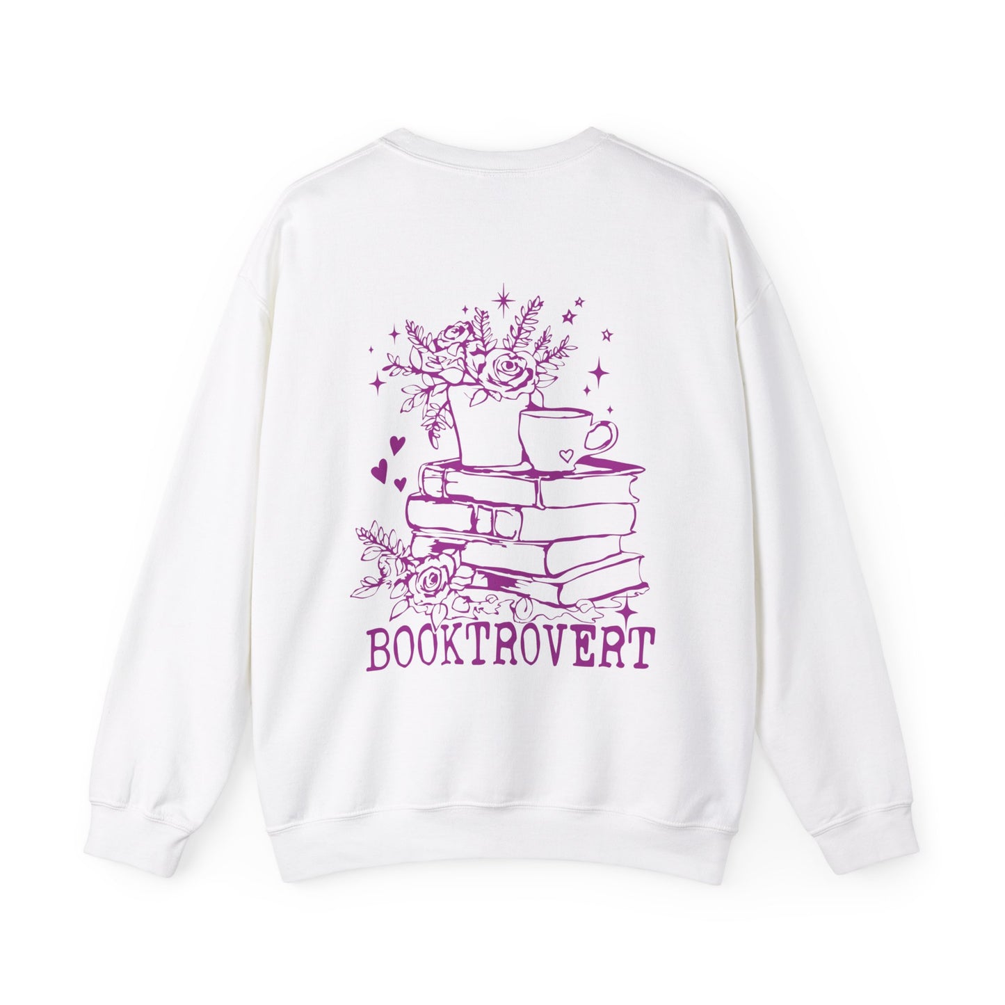 Booktrovert Pink Text - Unisex Heavy Blend™ Crewneck Sweatshirt