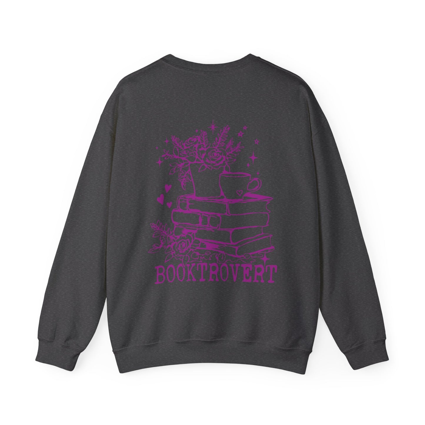 Booktrovert Pink Text - Unisex Heavy Blend™ Crewneck Sweatshirt