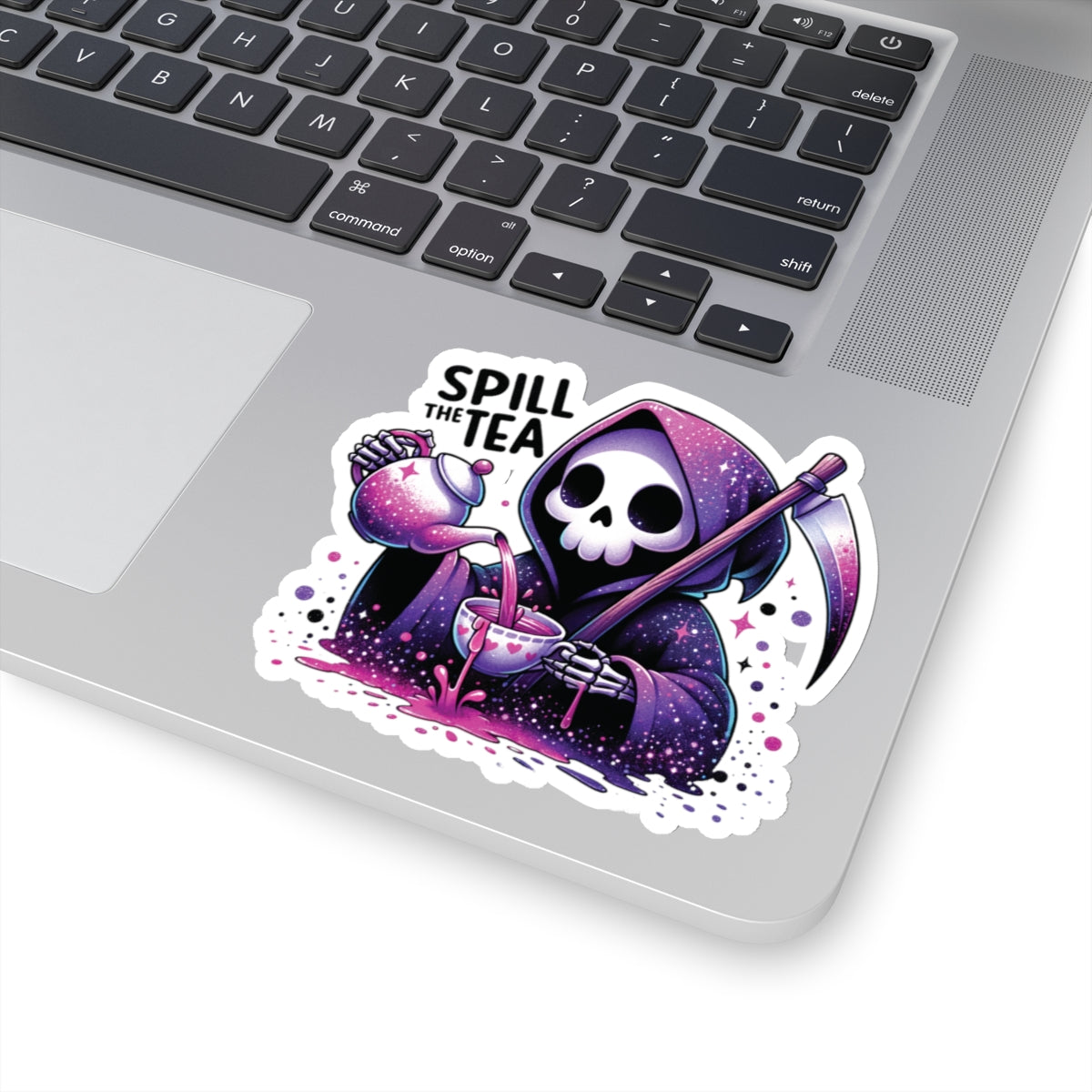 Spill The Tea Grim Reaper - Kiss-Cut Stickers