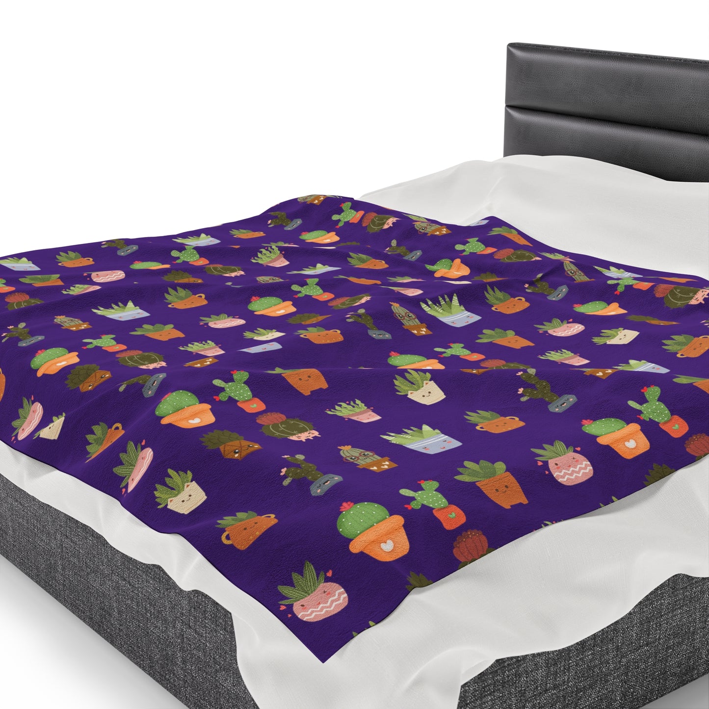 Purple Plants Velveteen Plush Blanket