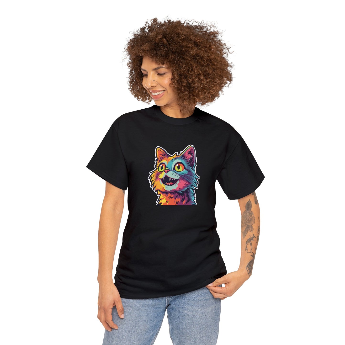 Colorful Kitten - Unisex Heavy Cotton Tee