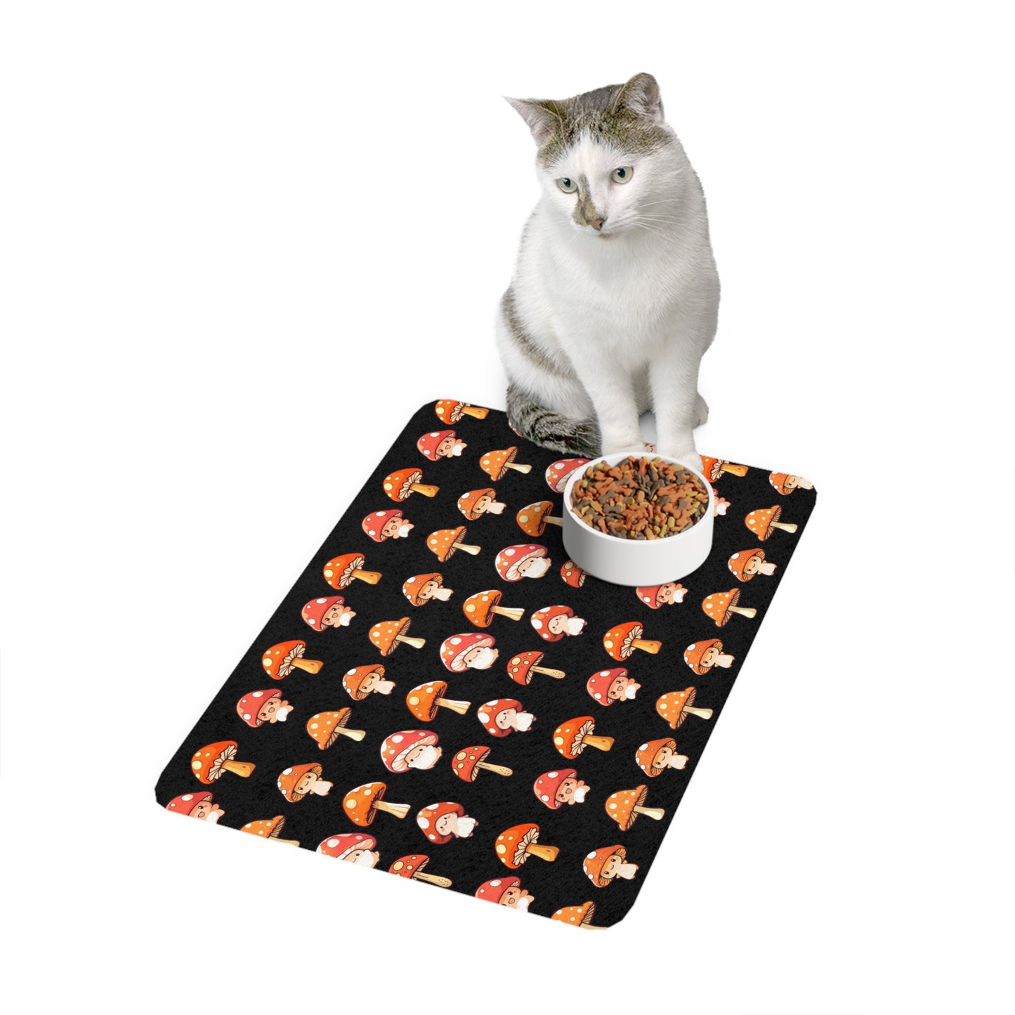 Mushroom Pet Food Mat (12x18) Black