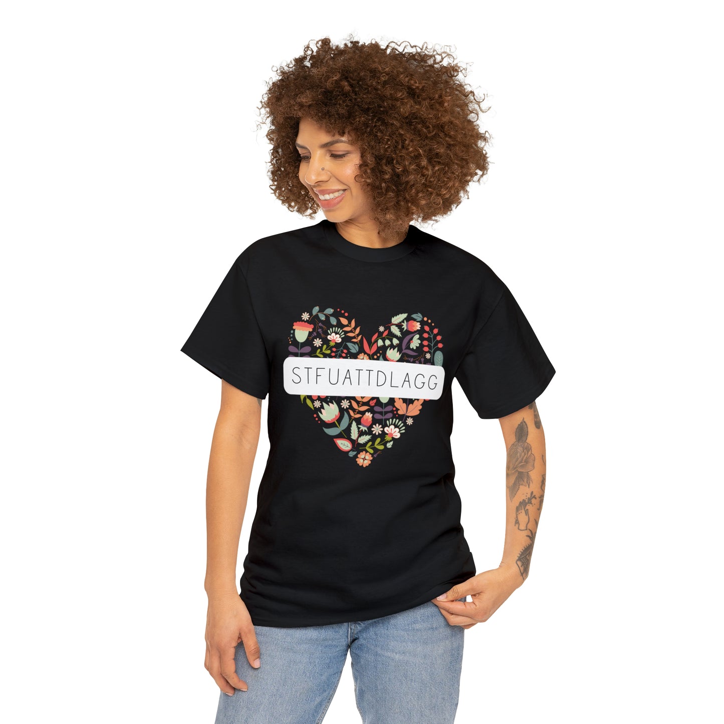 STFUATTDLAGG Flower Heart - Unisex Heavy Cotton Tee