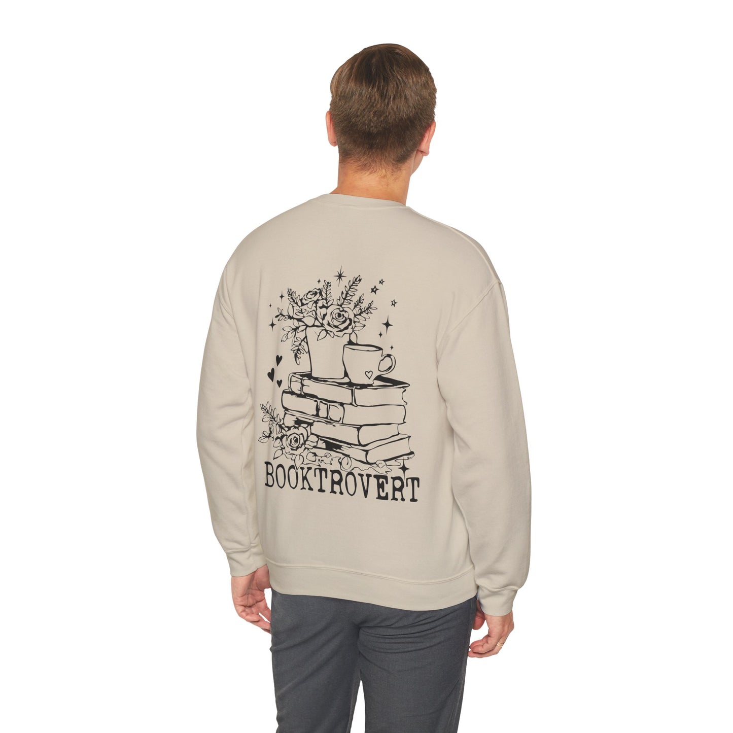 Booktrovert Black Text - Unisex Heavy Blend™ Crewneck Sweatshirt