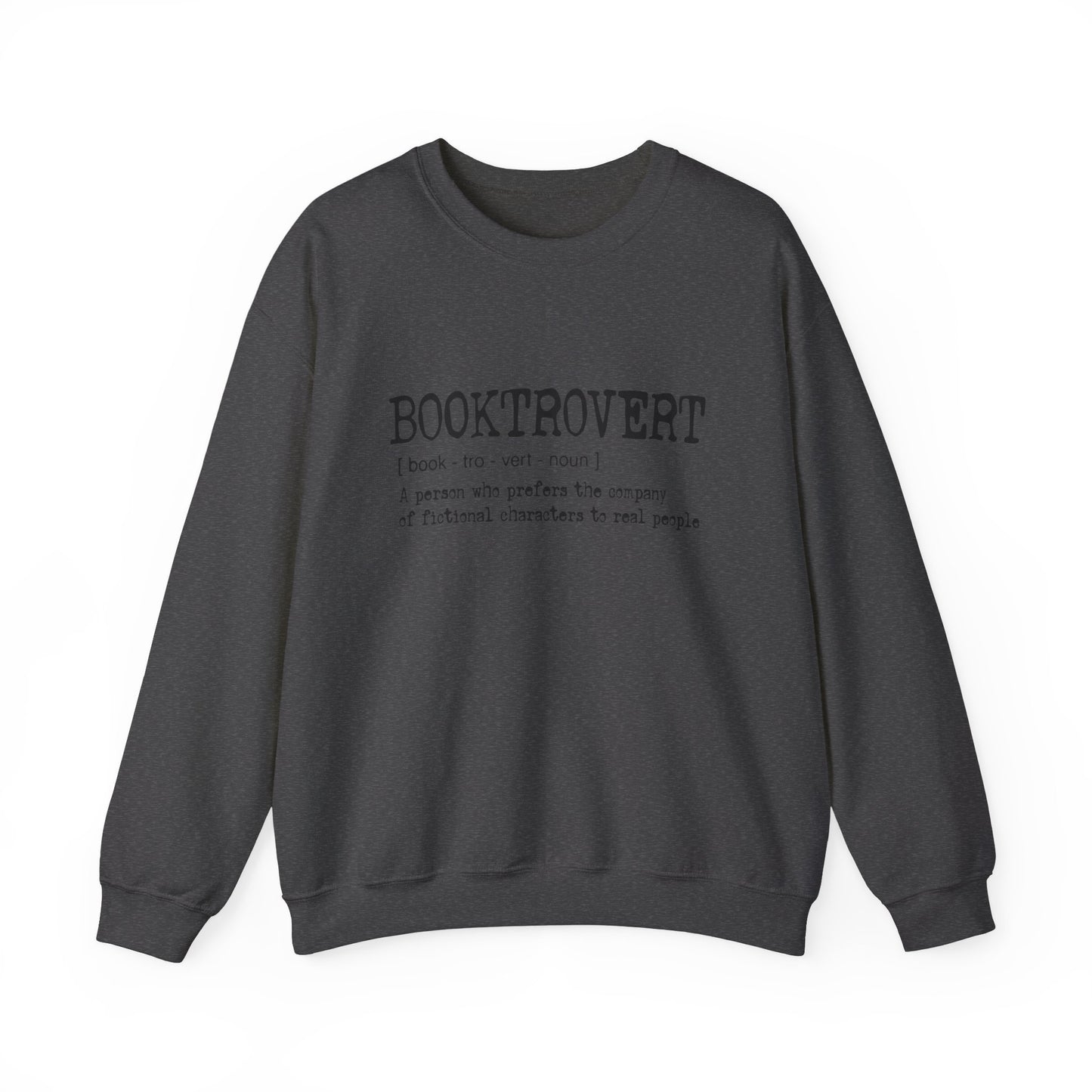 Booktrovert Black Text - Unisex Heavy Blend™ Crewneck Sweatshirt