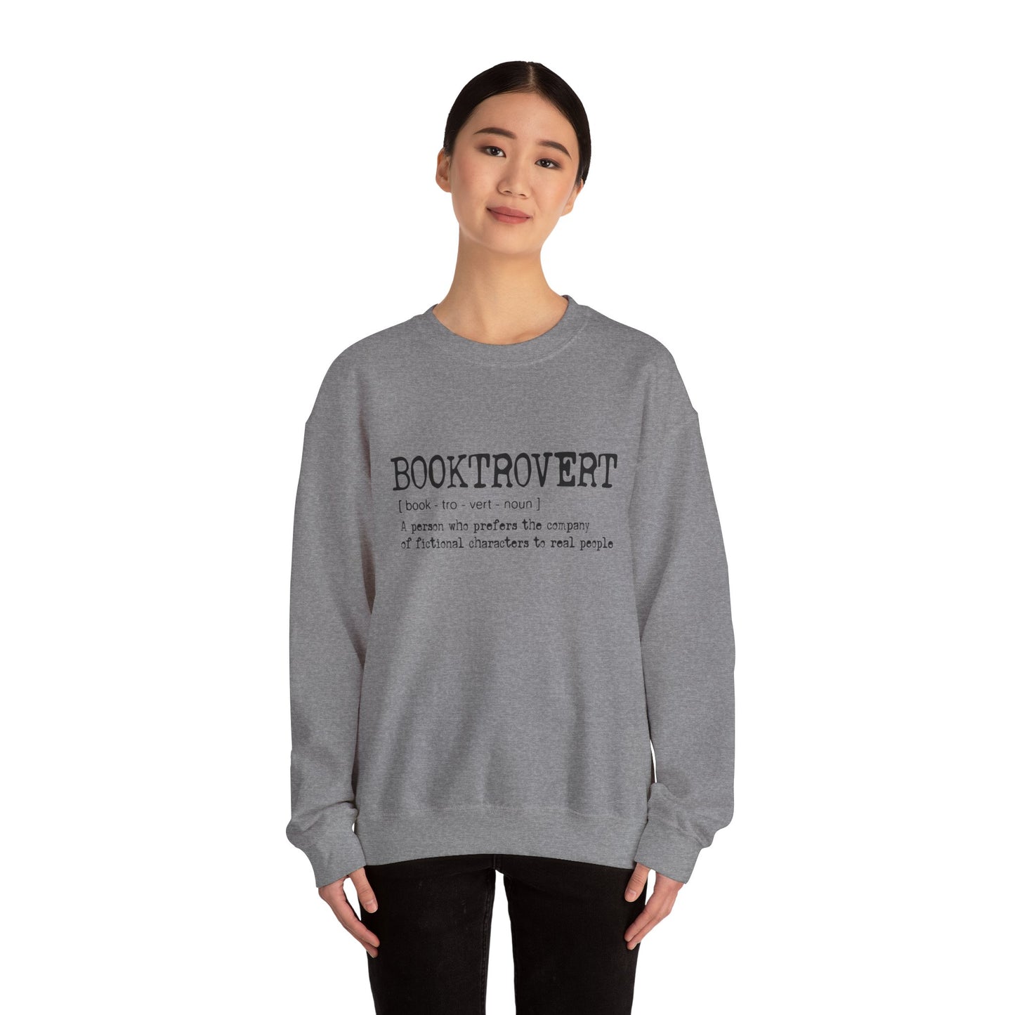 Booktrovert Black Text - Unisex Heavy Blend™ Crewneck Sweatshirt