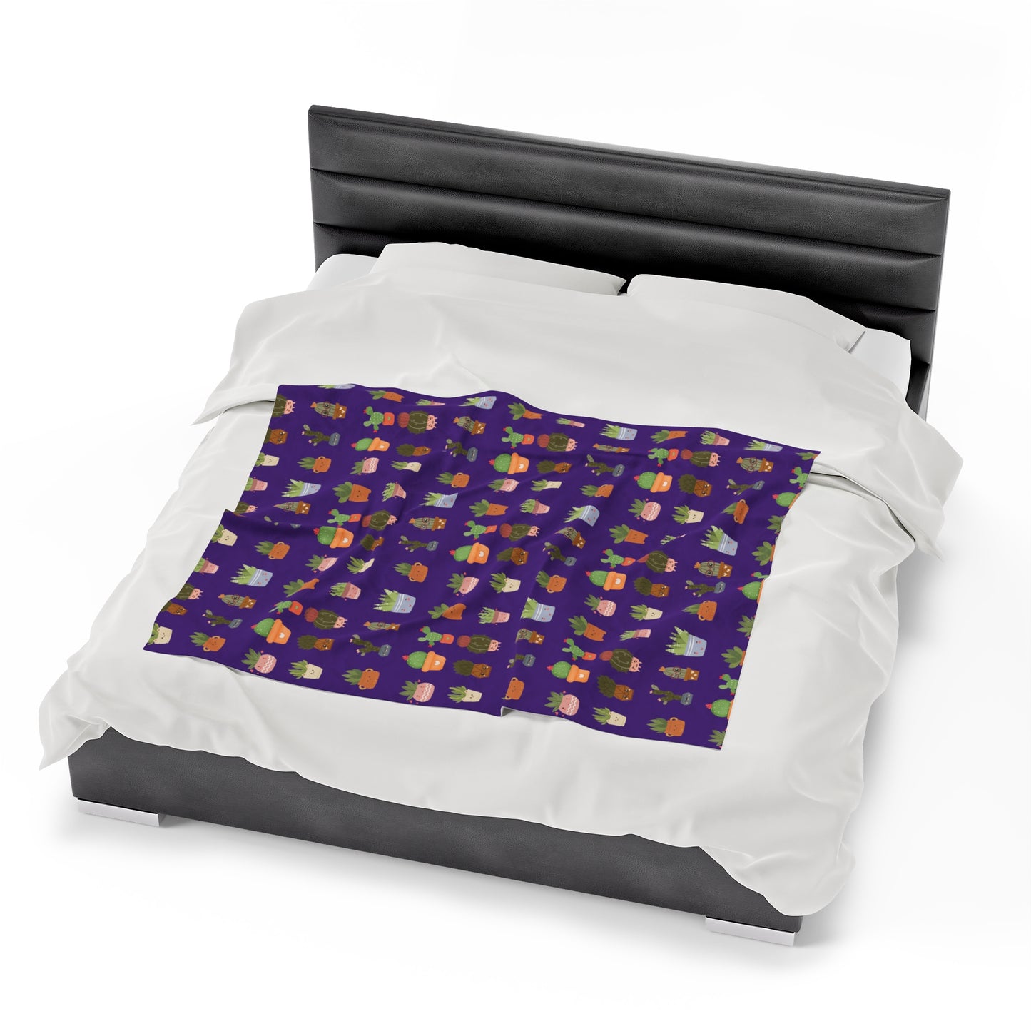 Purple Plants Velveteen Plush Blanket