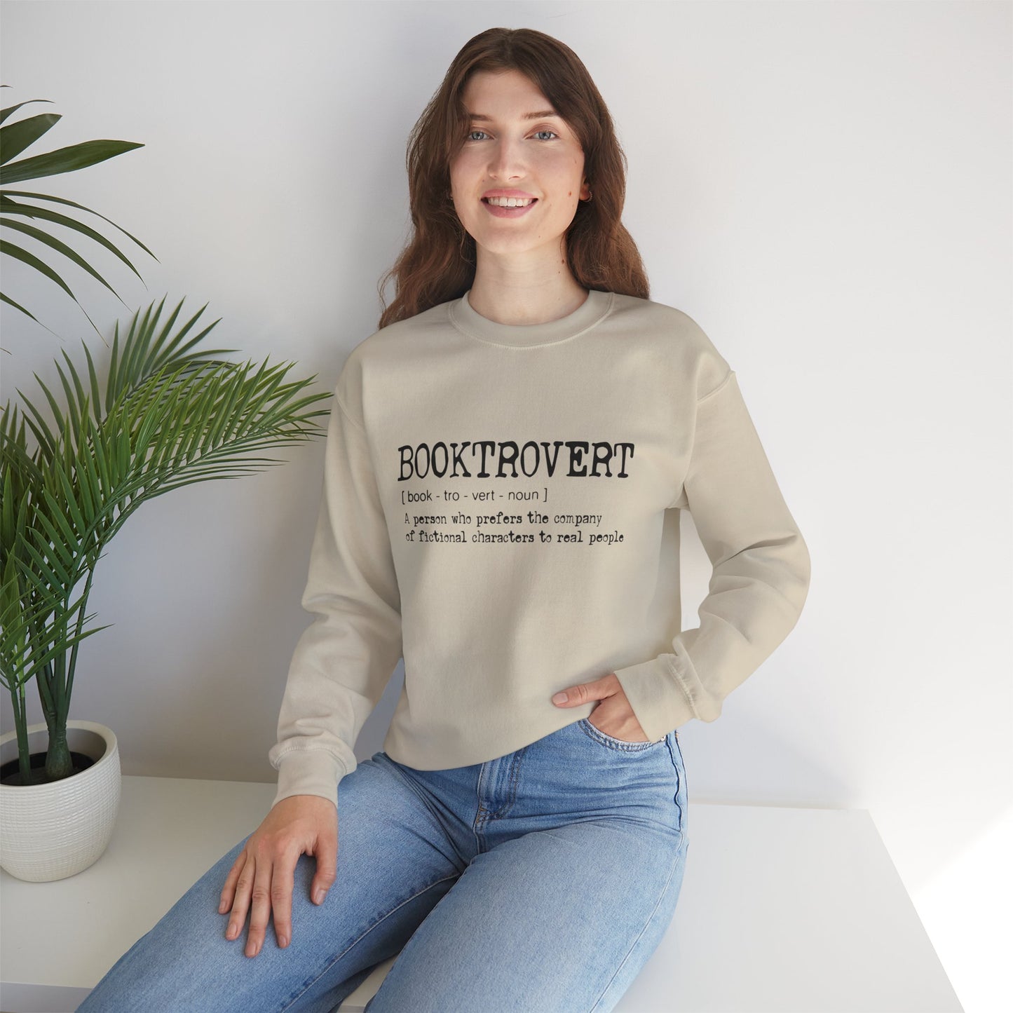 Booktrovert Black Text - Unisex Heavy Blend™ Crewneck Sweatshirt