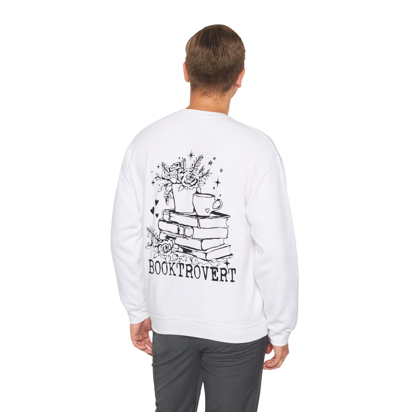 Booktrovert Black Text - Unisex Heavy Blend™ Crewneck Sweatshirt