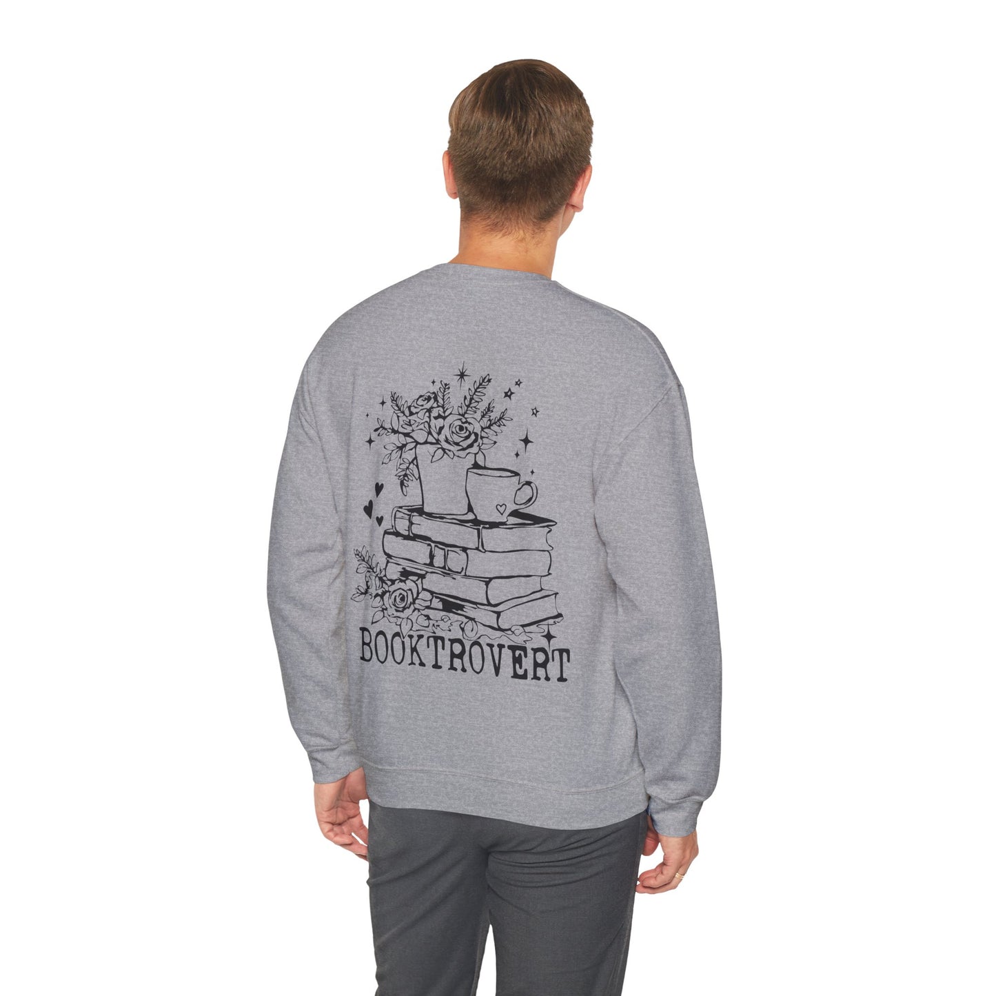 Booktrovert Black Text - Unisex Heavy Blend™ Crewneck Sweatshirt