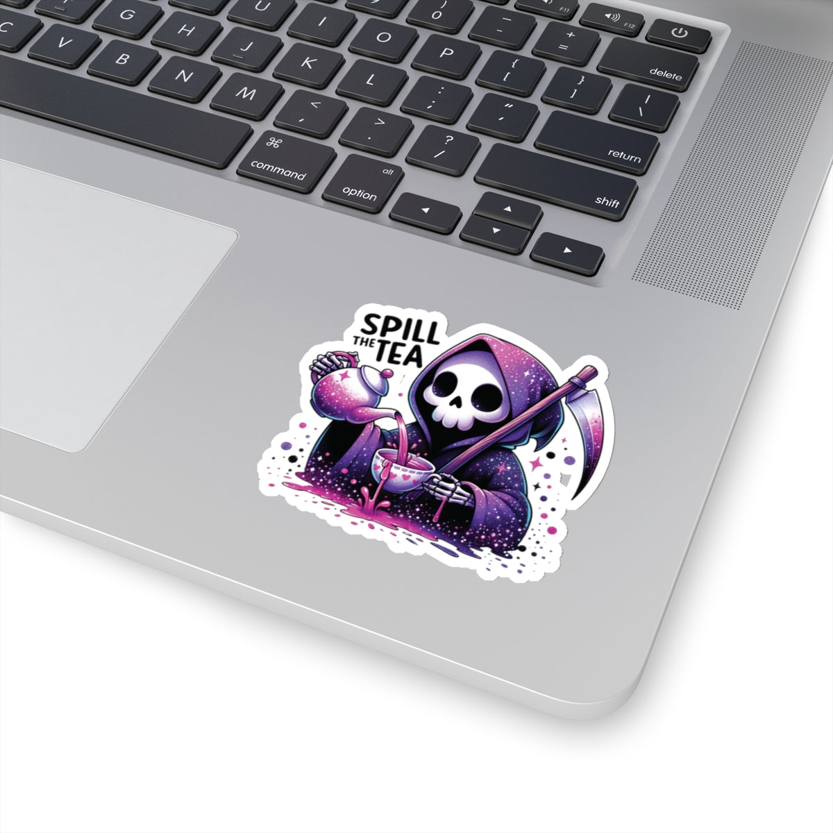 Spill The Tea Grim Reaper - Kiss-Cut Stickers