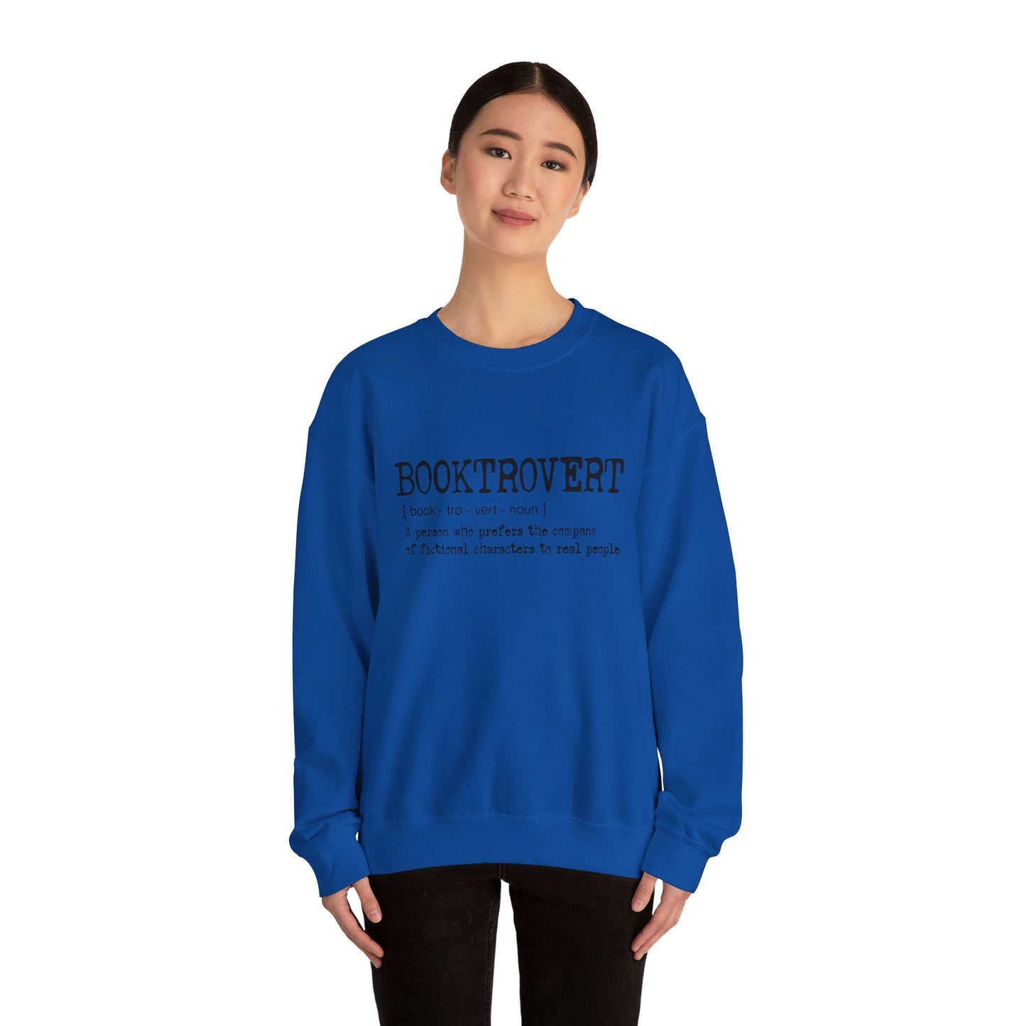 Booktrovert Black Text - Unisex Heavy Blend™ Crewneck Sweatshirt