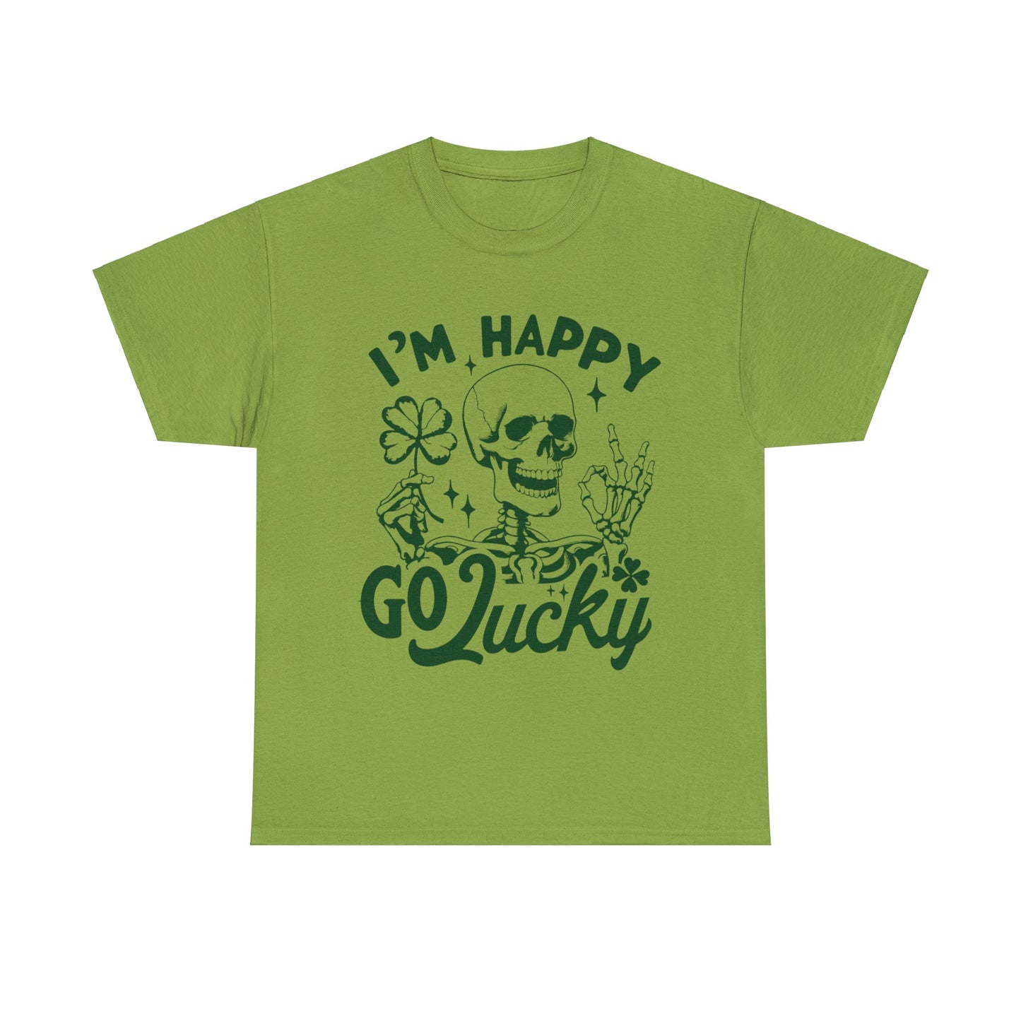 Happy Go Lucky- Unisex Heavy Cotton Tee