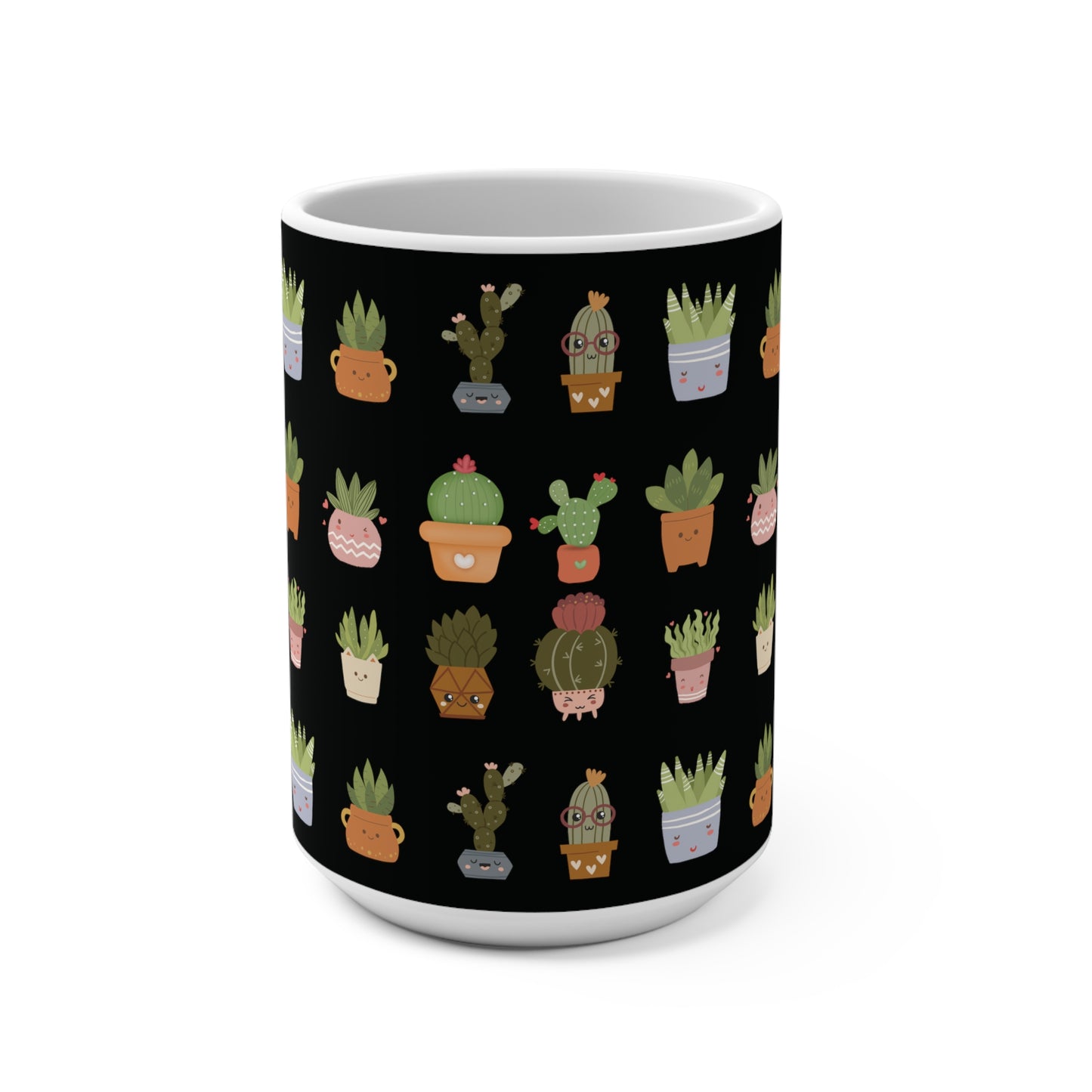 Plant Mug 15oz Black on White