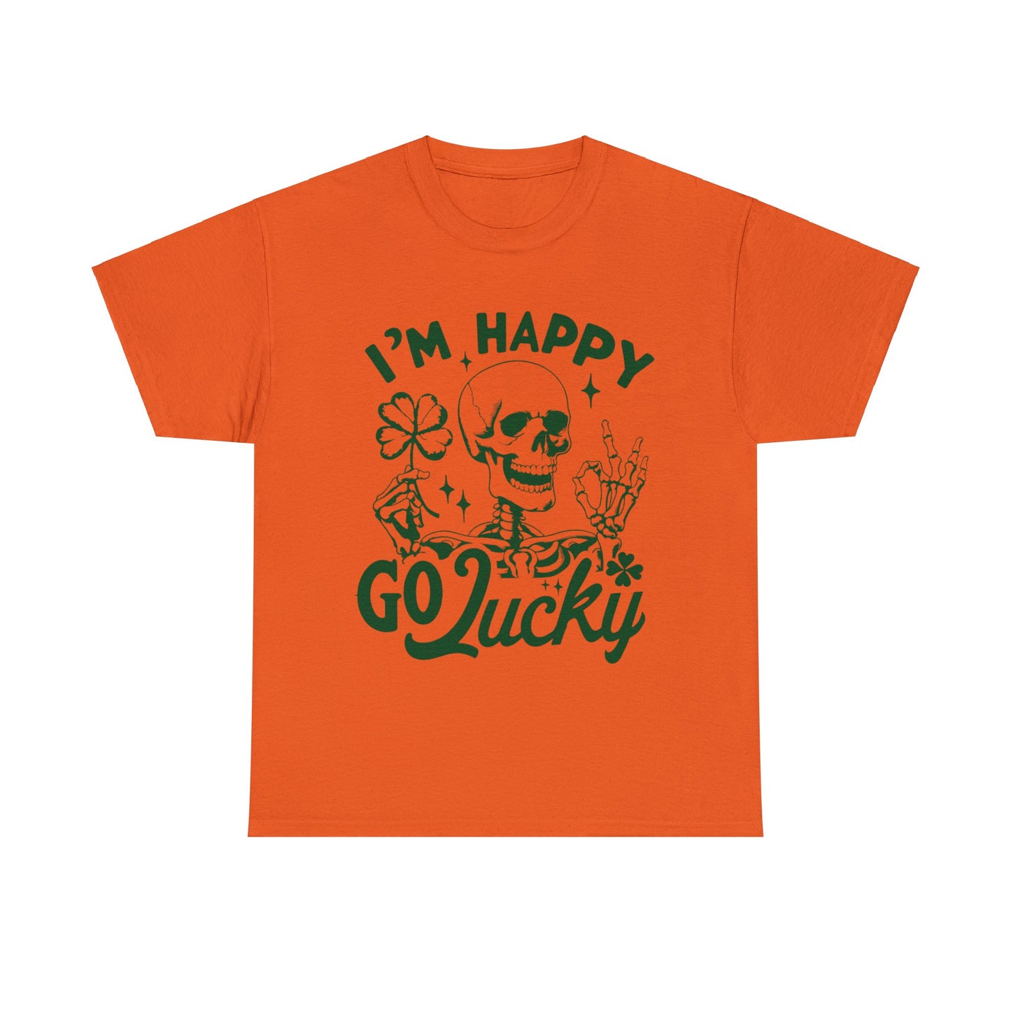 Happy Go Lucky- Unisex Heavy Cotton Tee