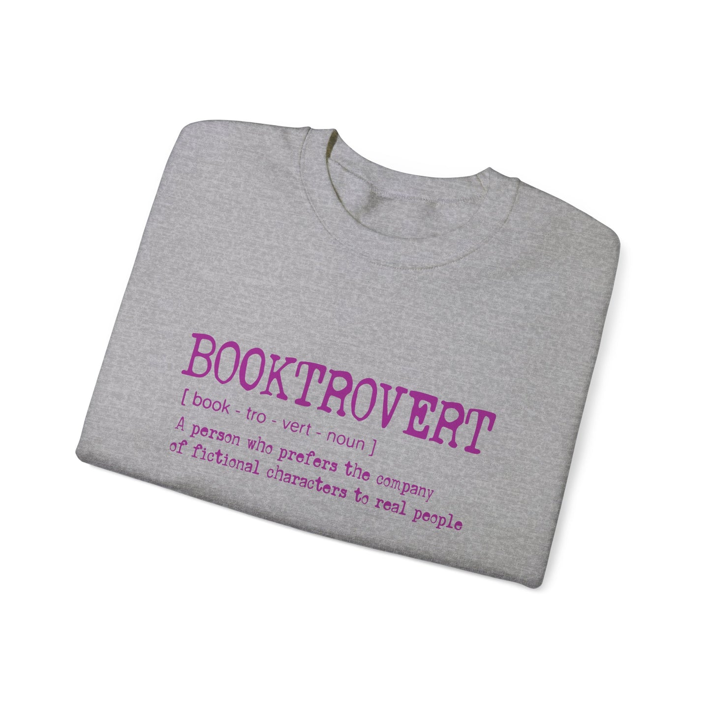 Booktrovert Pink Text - Unisex Heavy Blend™ Crewneck Sweatshirt