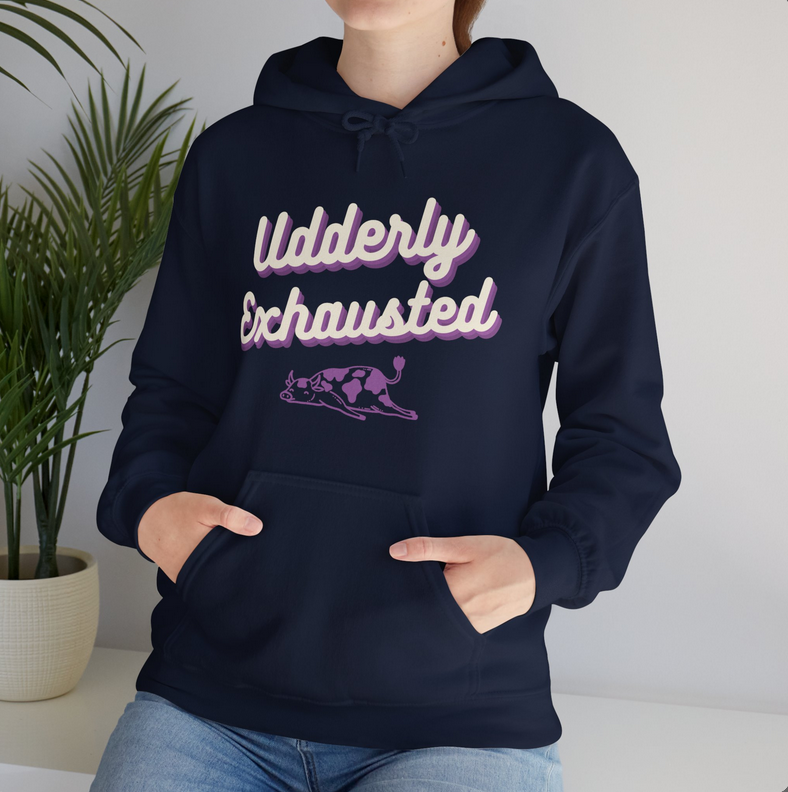 Udderly Exhausted - Unisex Heavy Blend™ Hooded Sweatshirt