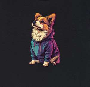 Corgi in Hoodie - Unisex Heavy Cotton Tee